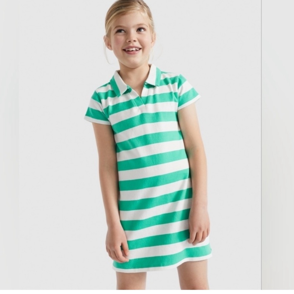 Seed Heritage Green & White Striped Polo Dress